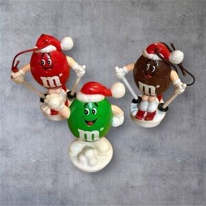 Vintage M&M's Candy Tube Toppers - Christmas Ornaments - 1990’s